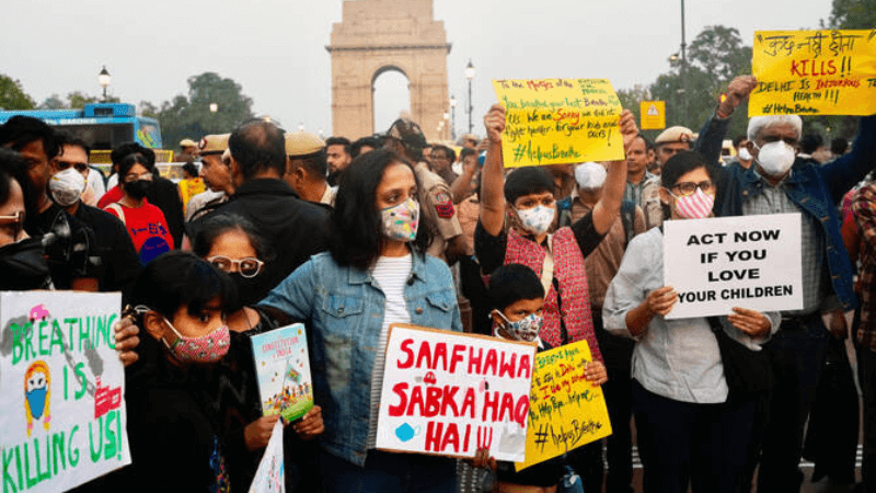 'We Can’t Breathe’: Big Protest at India Gate Over Delhi's Air Pollution