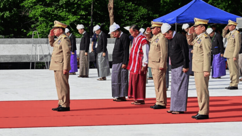 Min Aung Hlaing’s Martyrs’ Day Appearance Sparks Suspicion Ahead of Elections