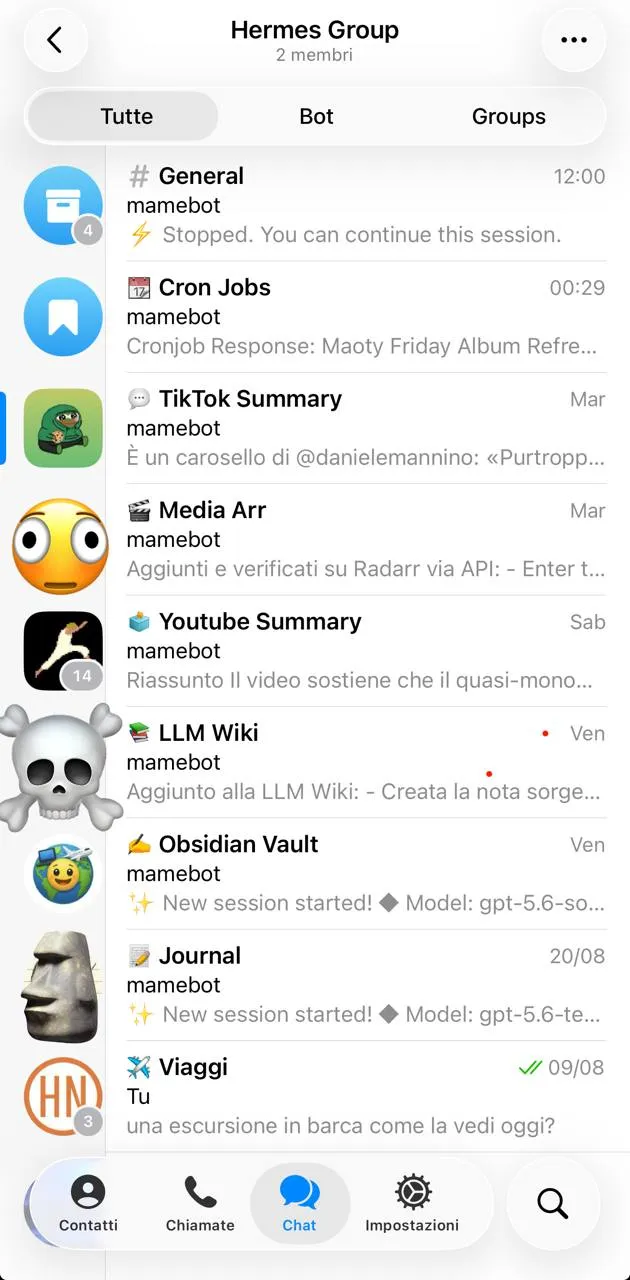 A Telegram chat where Hermes turns a voice message into a structured note