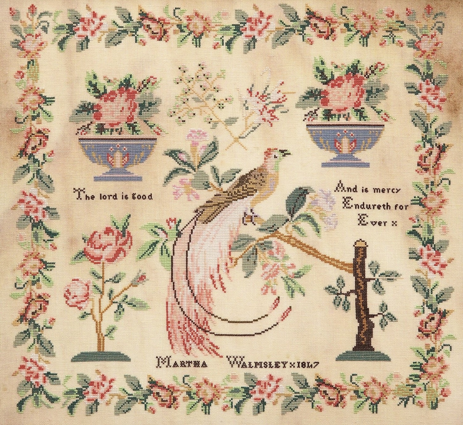 Martha Walmsley 1847 Sampler