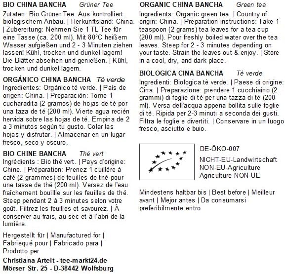 Vue 2 de Bancha Tea Organic China