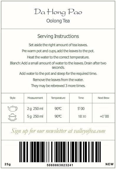 Vue 2 de Da Hong Pao Oolong