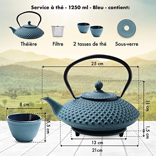 Vue 5 de Theiere Fonte Litre Set