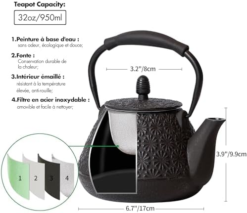 Vue 5 de Theiere En Fonte Ml