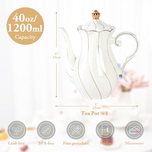 Vue 4 de Dujust Theiere En Porcelaine