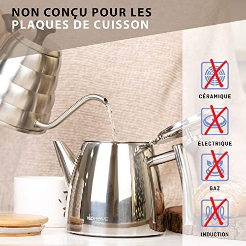 Vue 3 de Theiere Inox Avec Infuseur