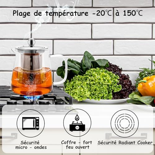 Vue 3 de Theiere Avec Infuseur Ml