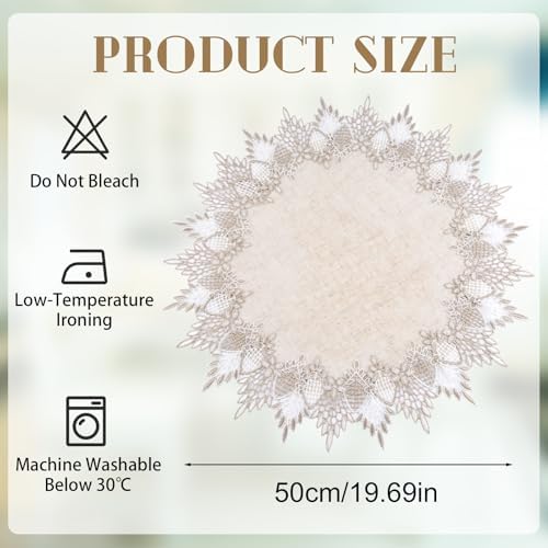 Vue 2 de Napperon Rond En Lin