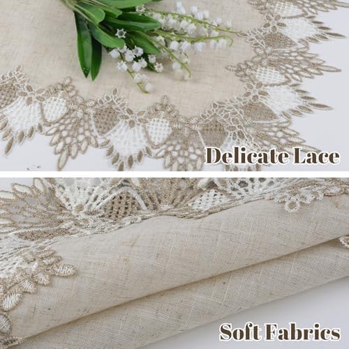 Vue 4 de Nappe Carree En Lin