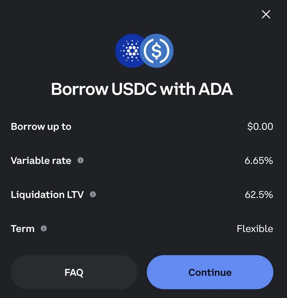 USDC Borrowing With ADA