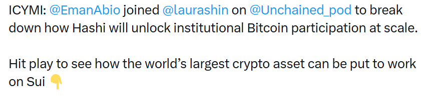 Hashi Brings Institutional Bitcoin to Sui Blockchain