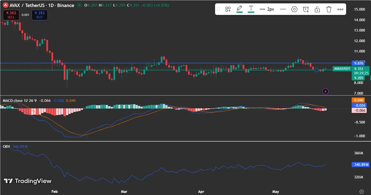 Avalanche Price Holds Near $9.35