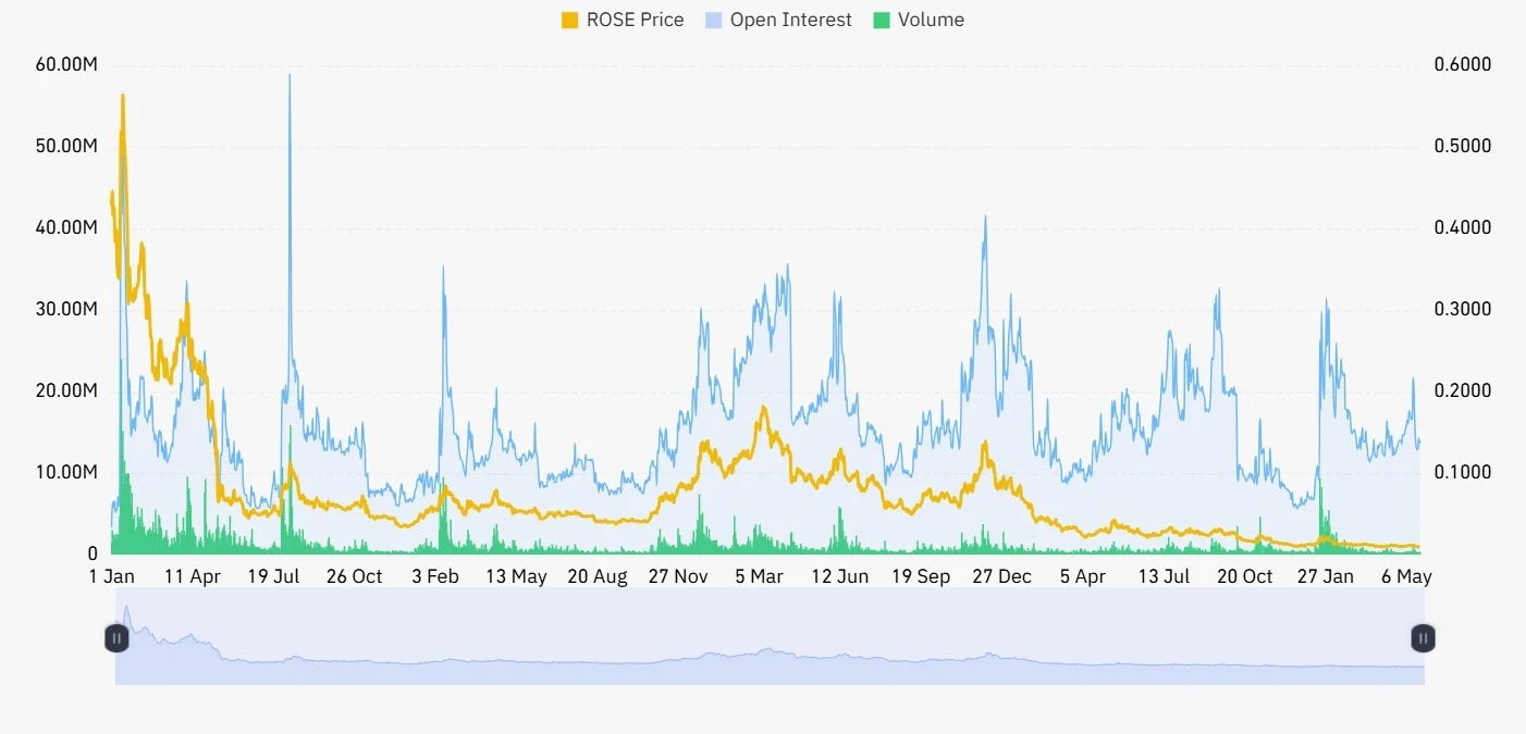ROSE open interest and volume