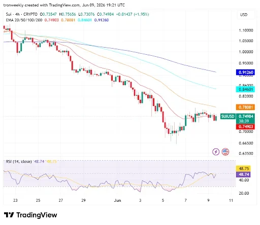 SUI Price Faces Pressure Below Key Moving Averages