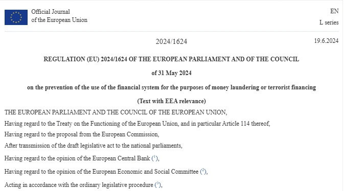 EU AML Rules filing
