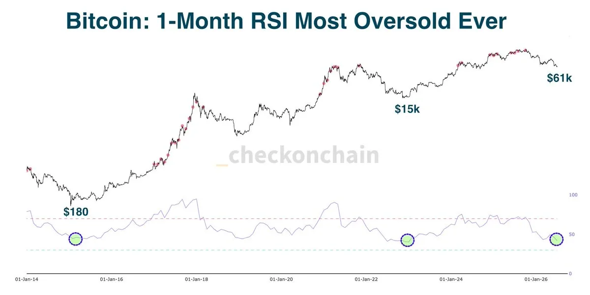 BTC monthly RSI chart