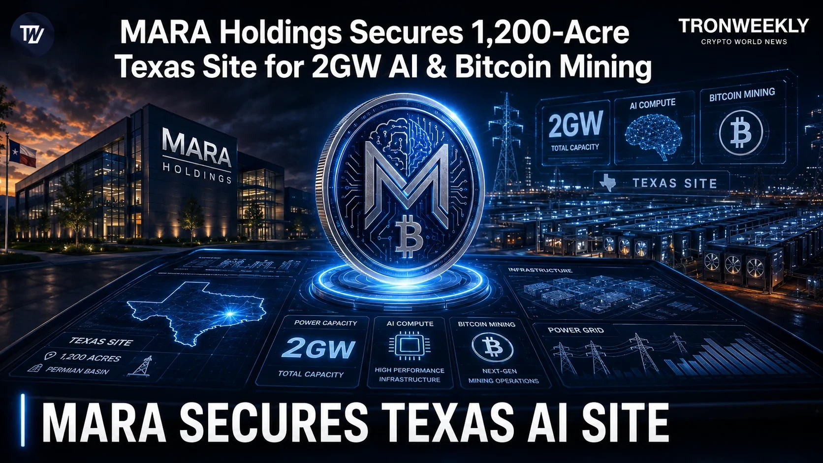 MARA Holdings Secures 1,200-Acre Texas Site For 2GW AI & Bitcoin Mining