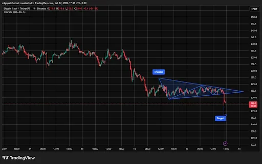 BCH Price Breakdown Signals Near-Term Weakness
