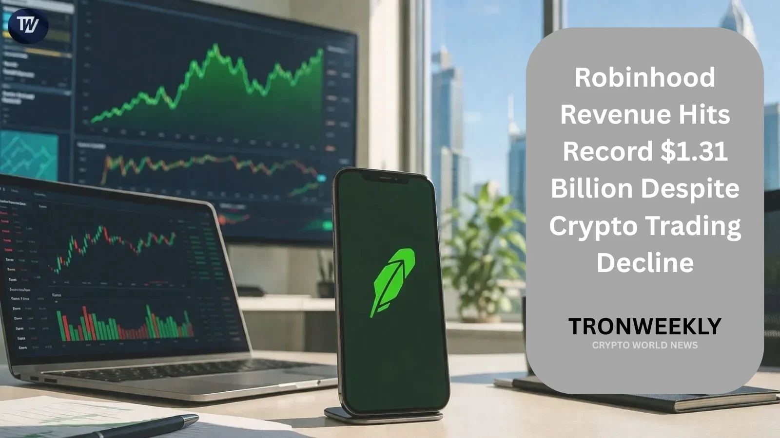 Robinhood Revenue Hits Record $1. 31 Billion Despite Crypto Trading Decline