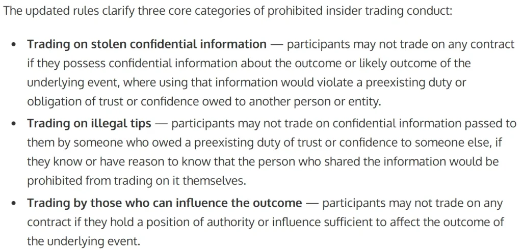 Polymarket listing three market integrity rules update