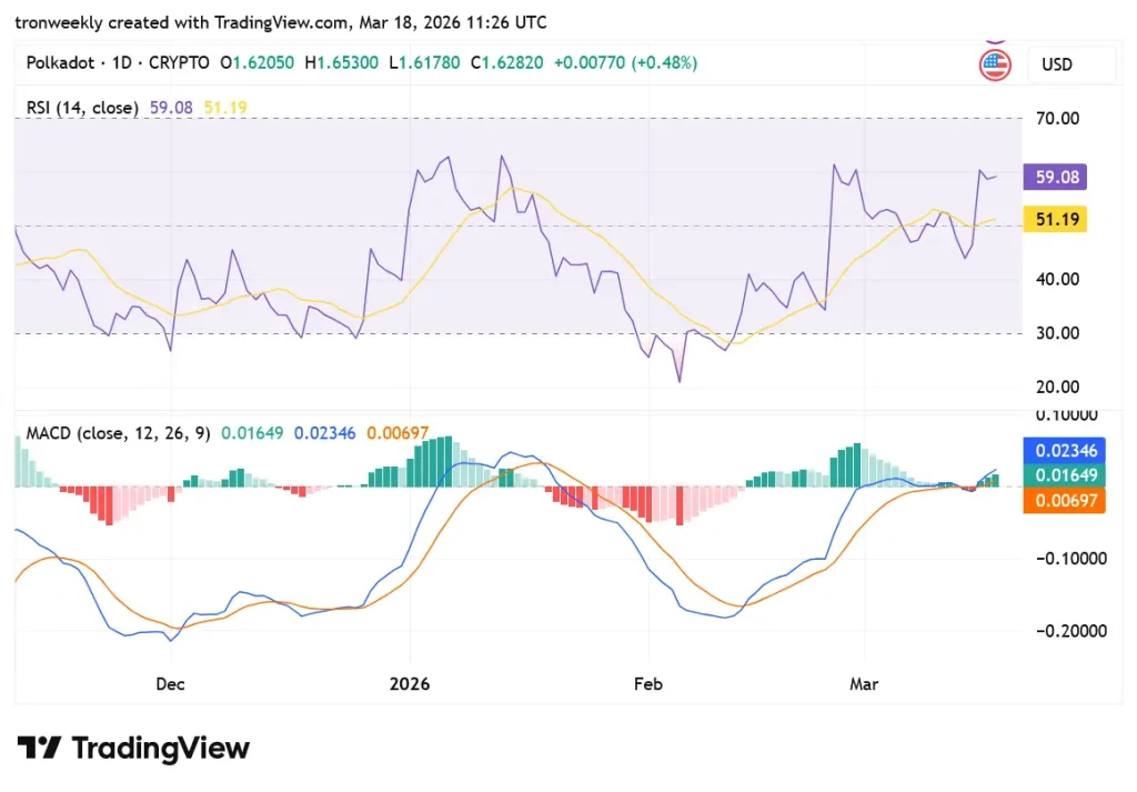 Polkadot Momentum Indicators Show Strengthening Bullish Bias