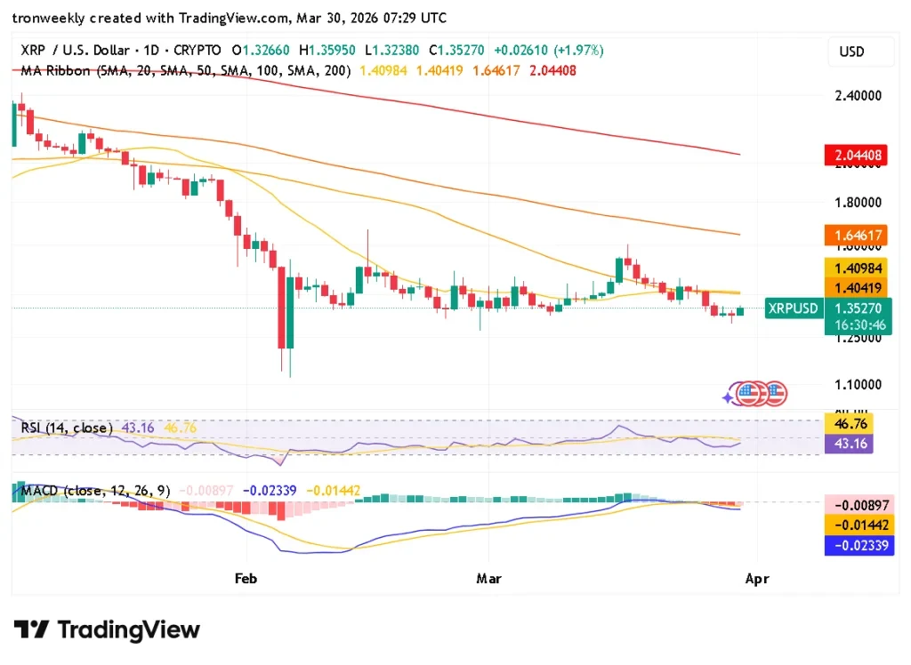 XRP technical indicator chart