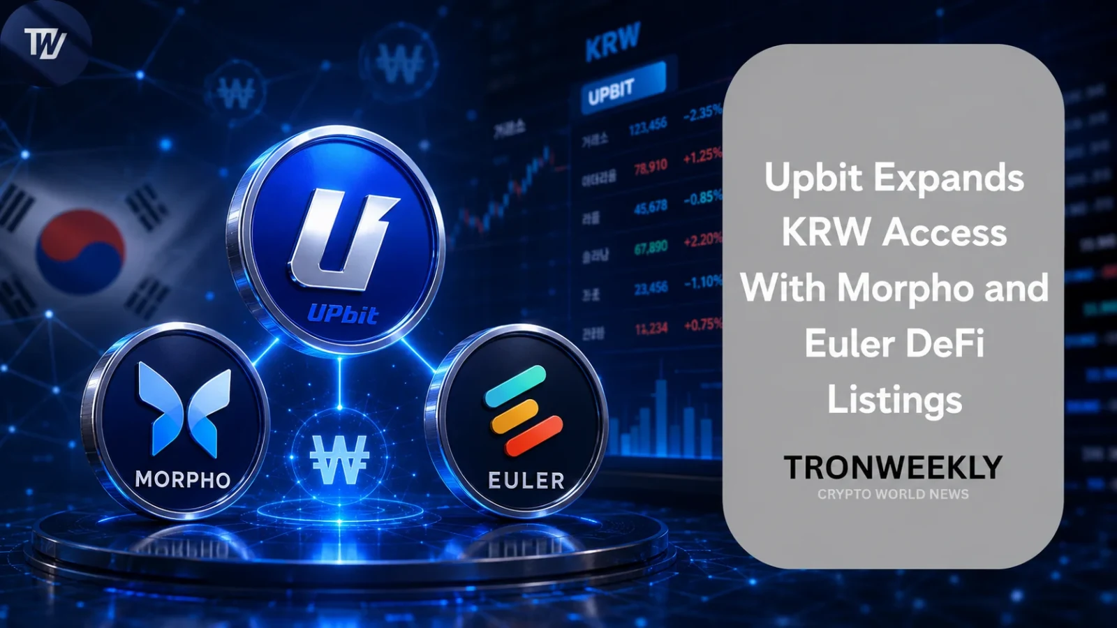Upbit Expands KRW Access With Morpho and Euler DeFi Listings