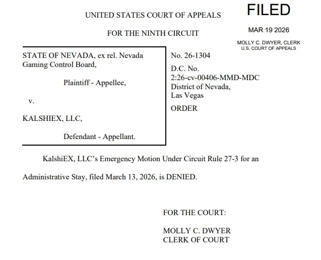 US Court of appeals order dismissing Kalshi’s emergency