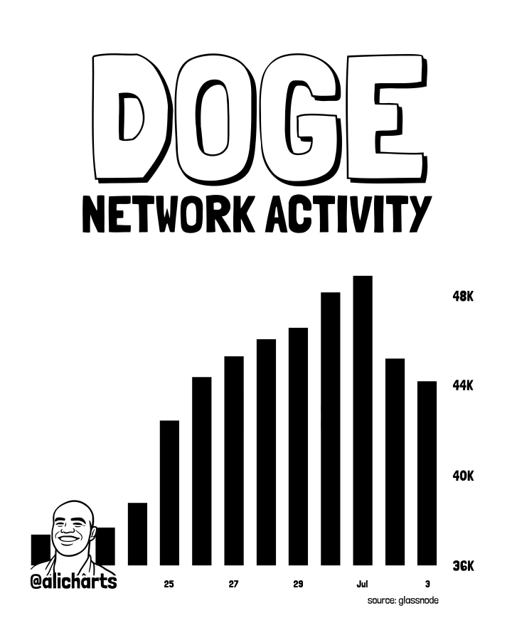 DOGE's increasing active wallets