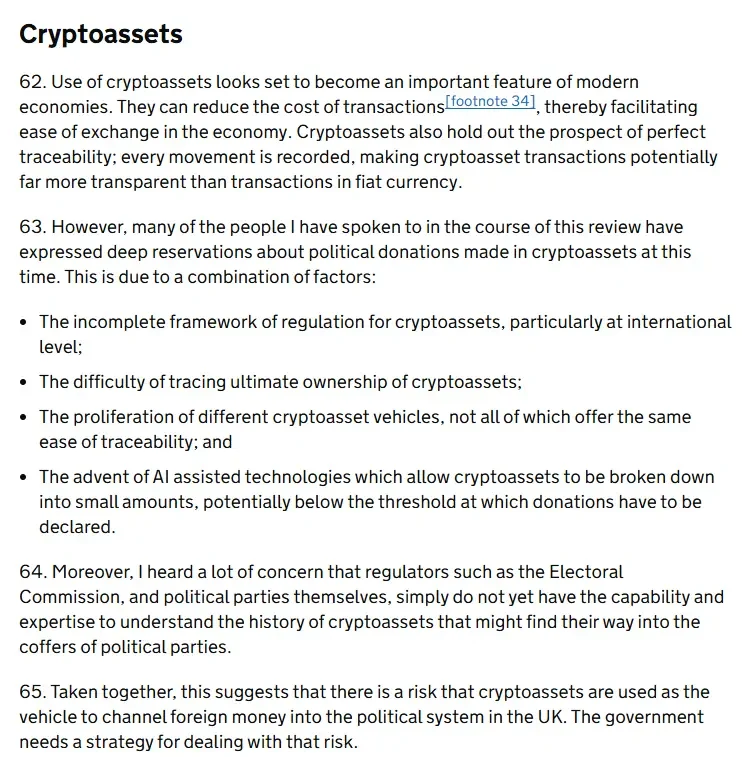 Crypto coins illustrate risks linked to crypto donation in UK political funding debate