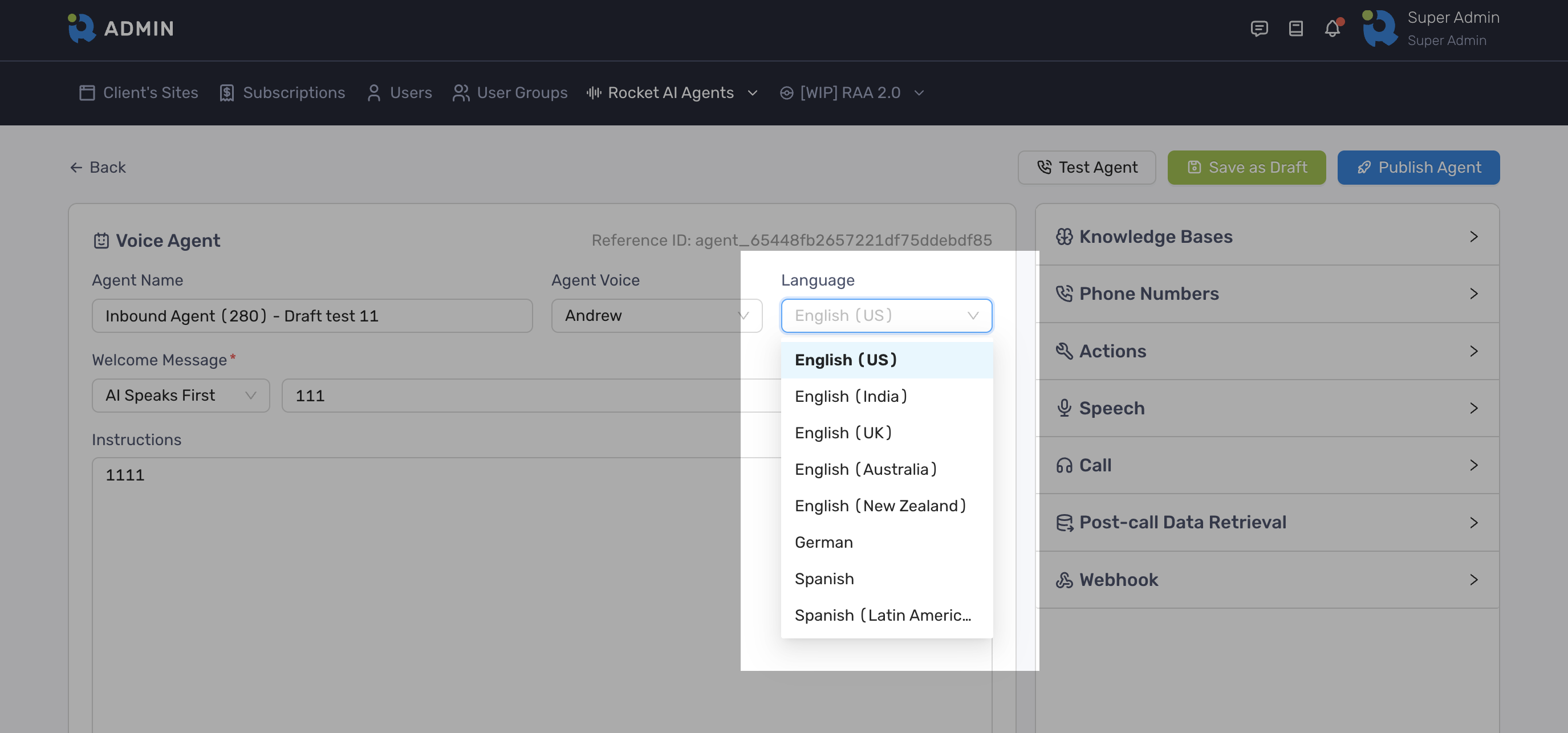 Agent Setup Language