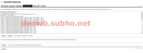 IMPORTING AUTOFIL FIELDS