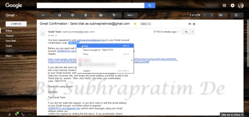 Copy verification code