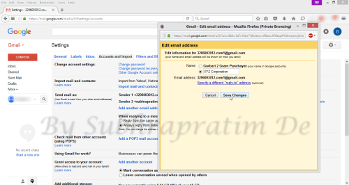 Changing details of an Aliases 3