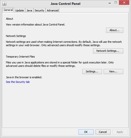 Java Control Panel