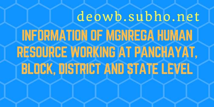 MGNREGA HUMAN RESOURCE REQUIREMENT