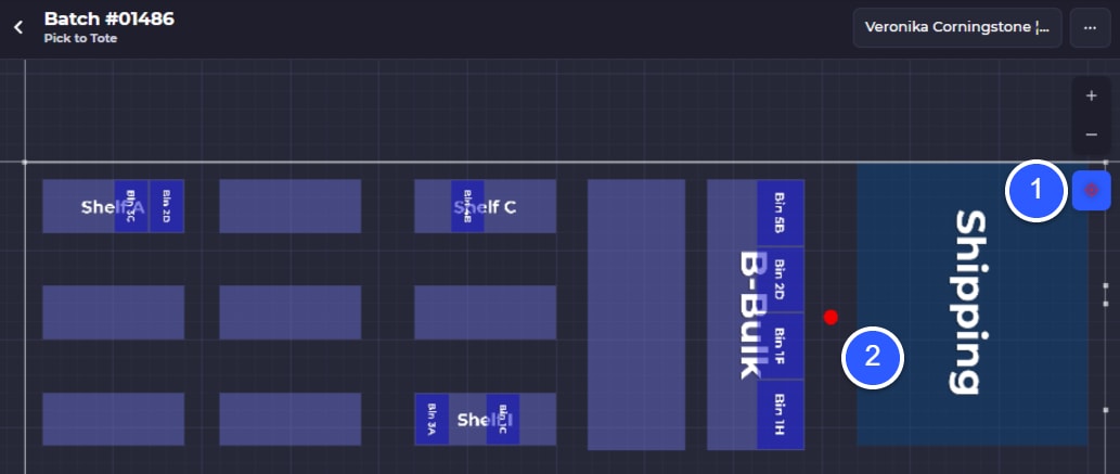 place a starting point for pick routing