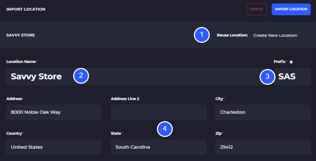 reuse an existing location from shopify