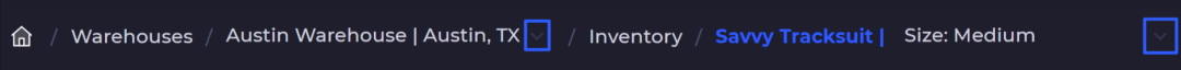 skusavvy breadcrumb navigation