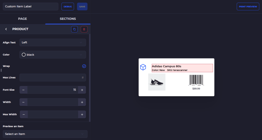 label template