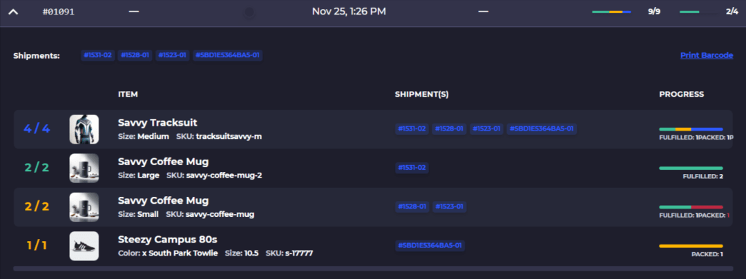 batch details