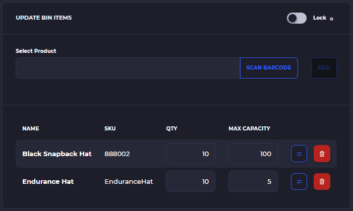 shopify bin location