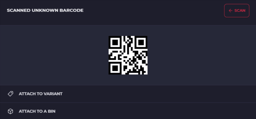 scanned unknown barcode