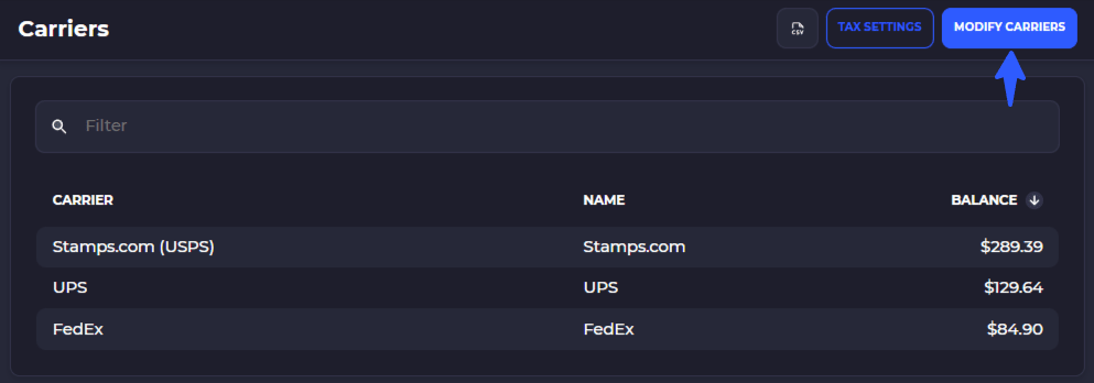 add carrier accounts to SKUSavvy