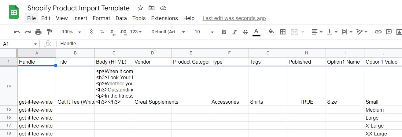 shopify product import template
