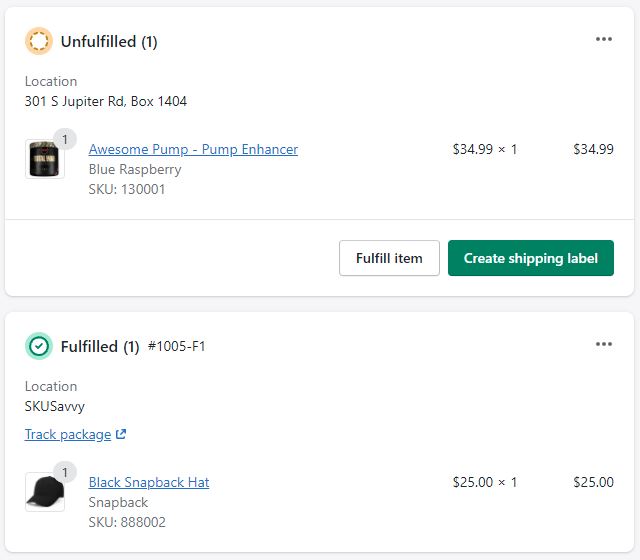 back-ordered item in shopify