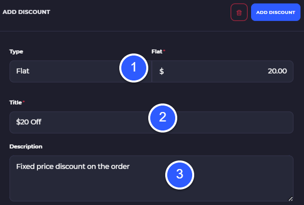 line item discounts on order creation