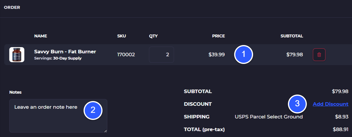 order and line item discounts