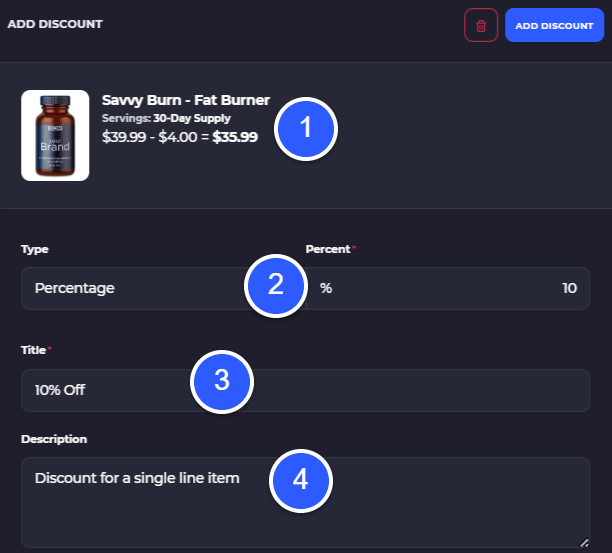 line item discounts on order creation