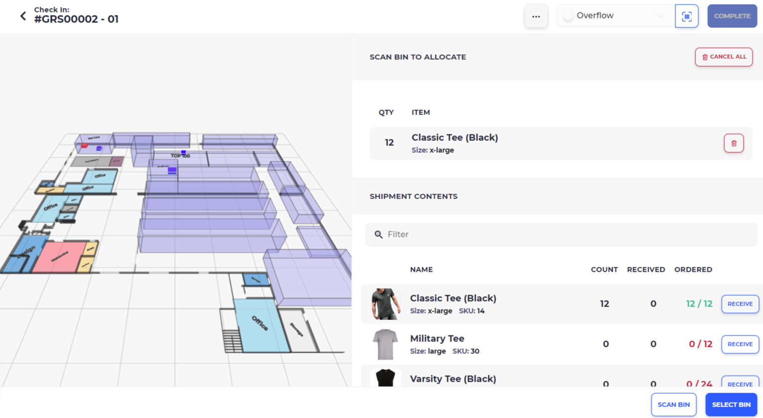 skusavvy extensiv comparison purchase order check-in